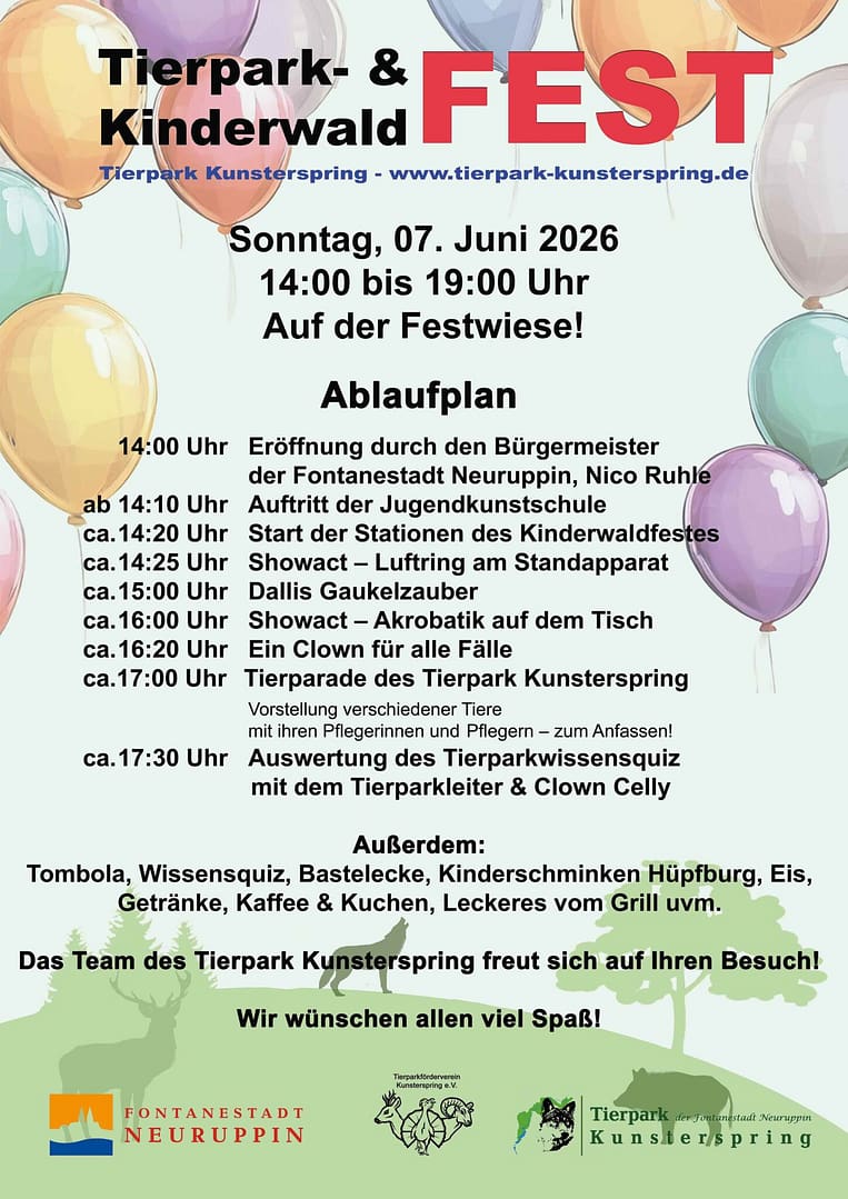 Programm Tierpark- & Kinderwaldfest im Tierpark Kunsterspring 2926