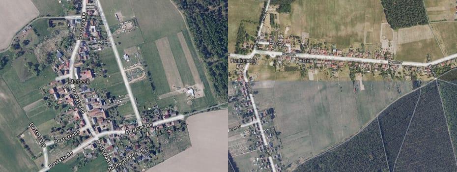 Gemeinde Strorbeck Frankendorf aus der Luft aufgenommen